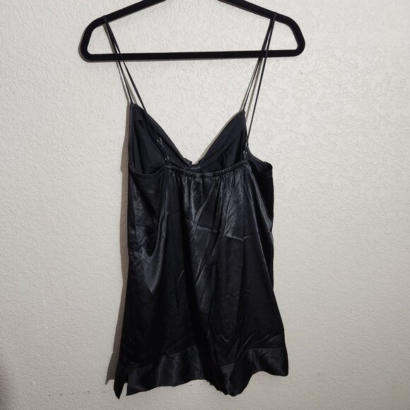 Victorias Secret Slip Dress Nightgown Black Satin Bow Medium - Picture 7 of 15